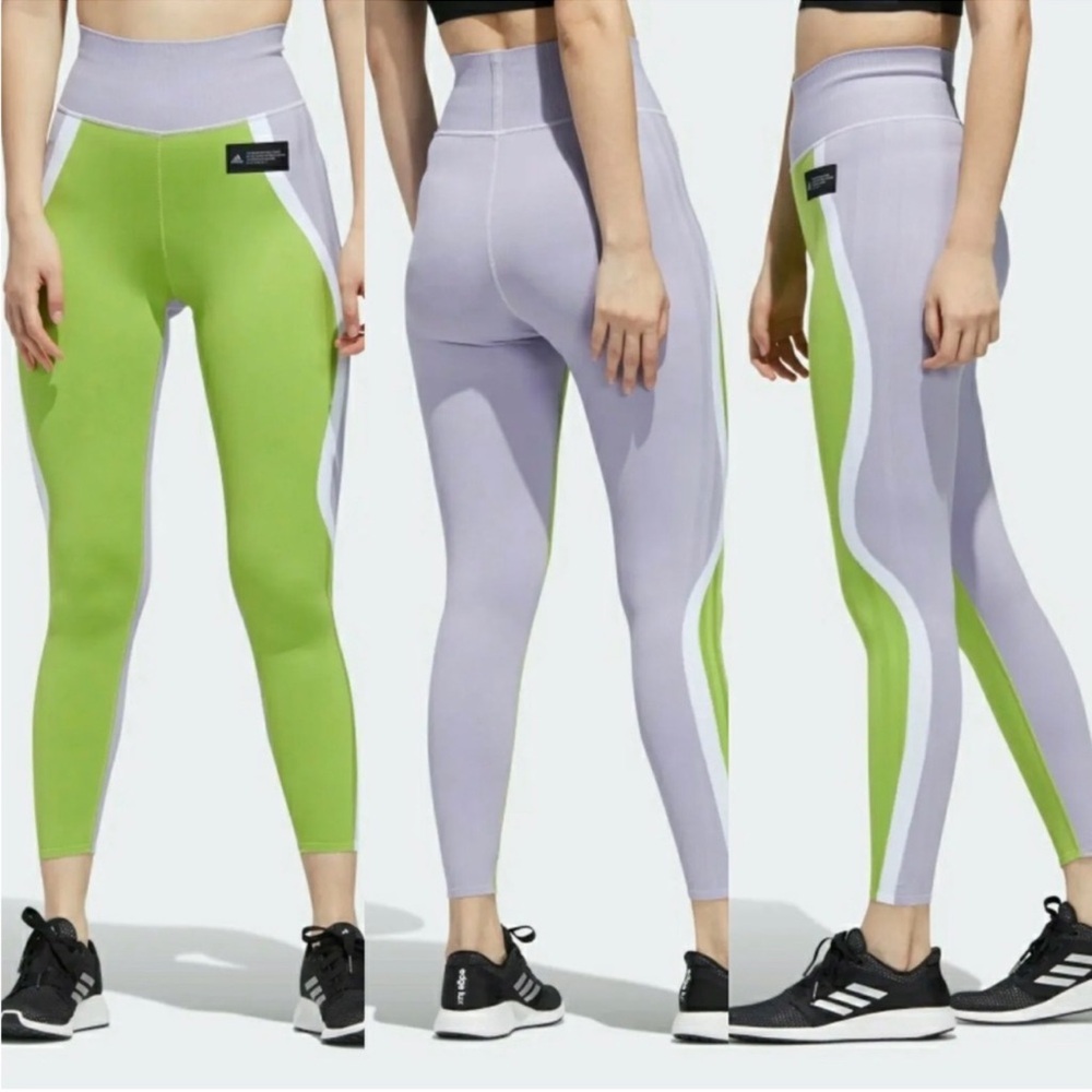 Adidas Workout Tights Primeknit High Rise Fine Purple Tint Women’s Size Large